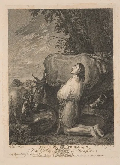 The prodigal son by Jean-Baptiste Michel, 1775 — digital art print download