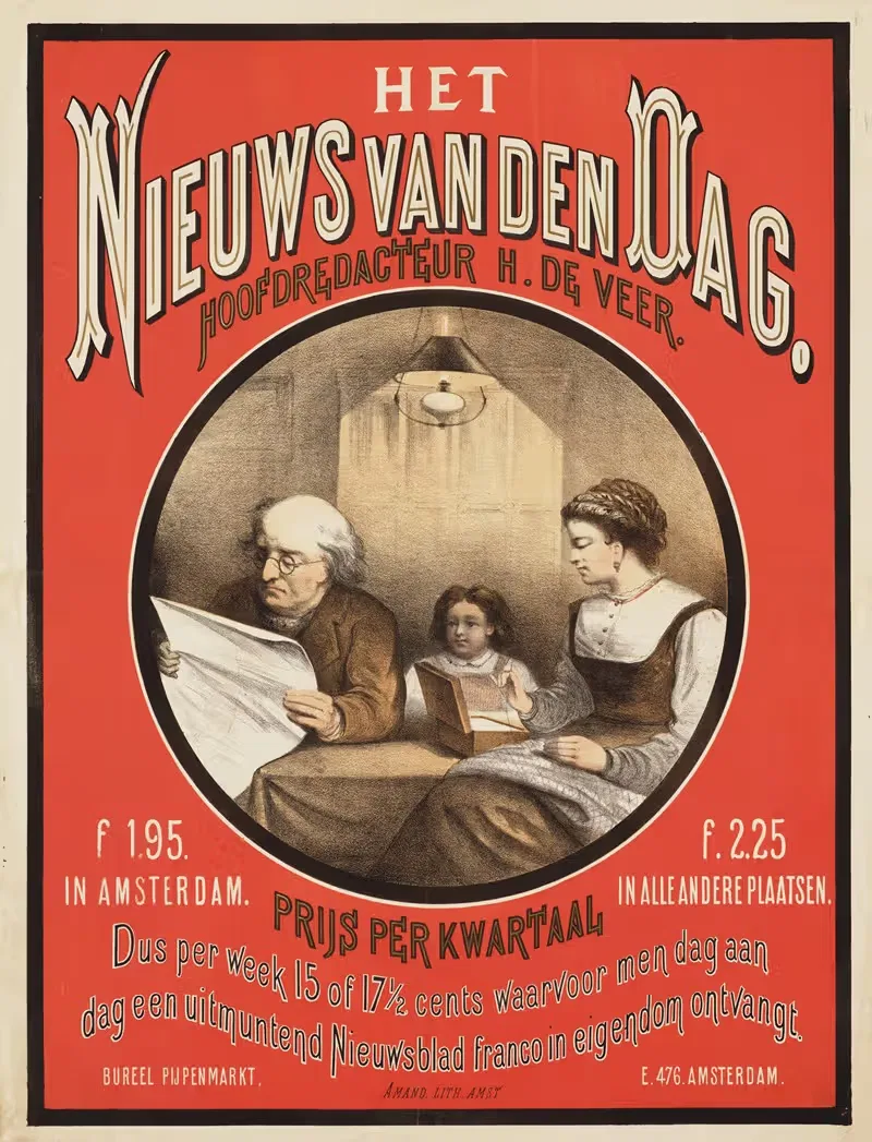 Het Nieuws van den Dag by Amand Lith., 1871-1891 — digital art print download