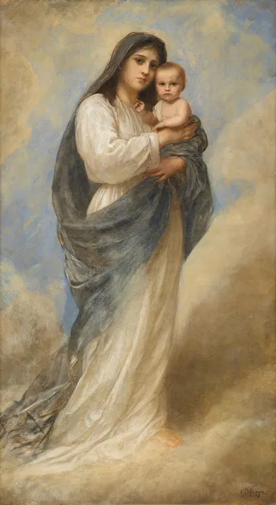 Mary with Child by Франц фон Дефреггер — digital art print download