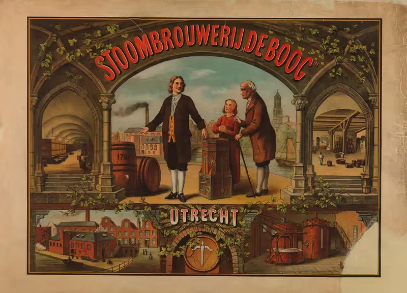 Beeldaffiche met brouwerij De Boog te Utrecht — Anonymous