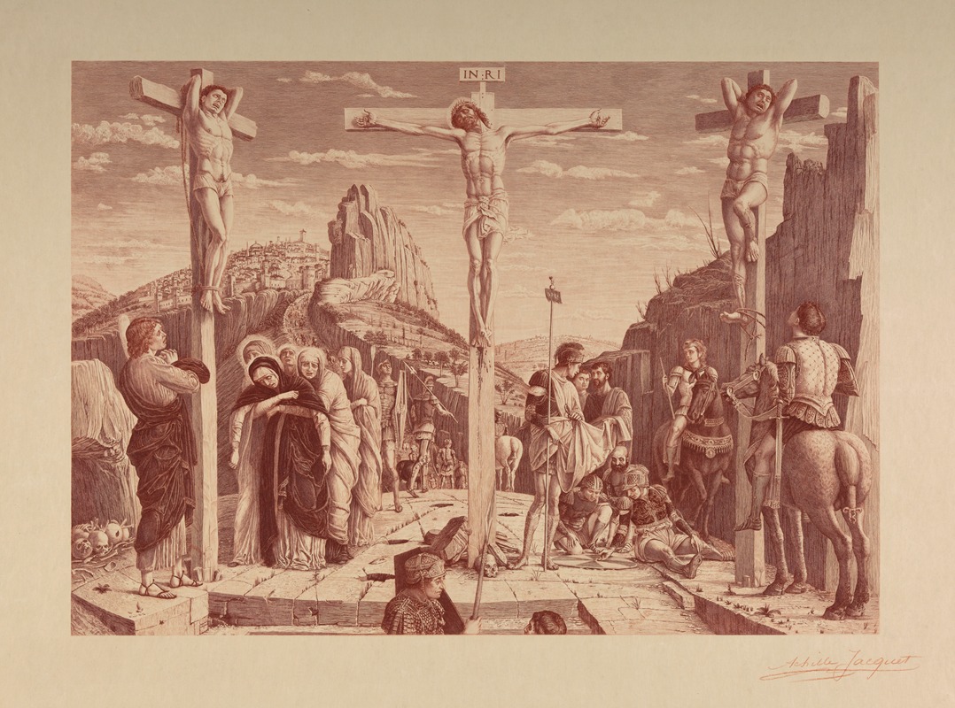 Christ crucified among thieves by Achille Jacquet, 1870-1908 — digital art print download