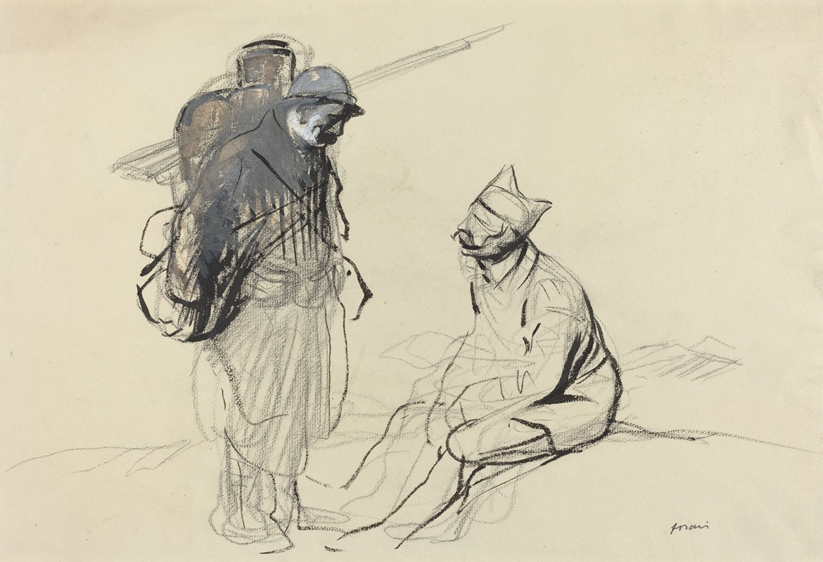 Poilu and Tommy Conversing by Жан-Луи Форайн — digital art print download