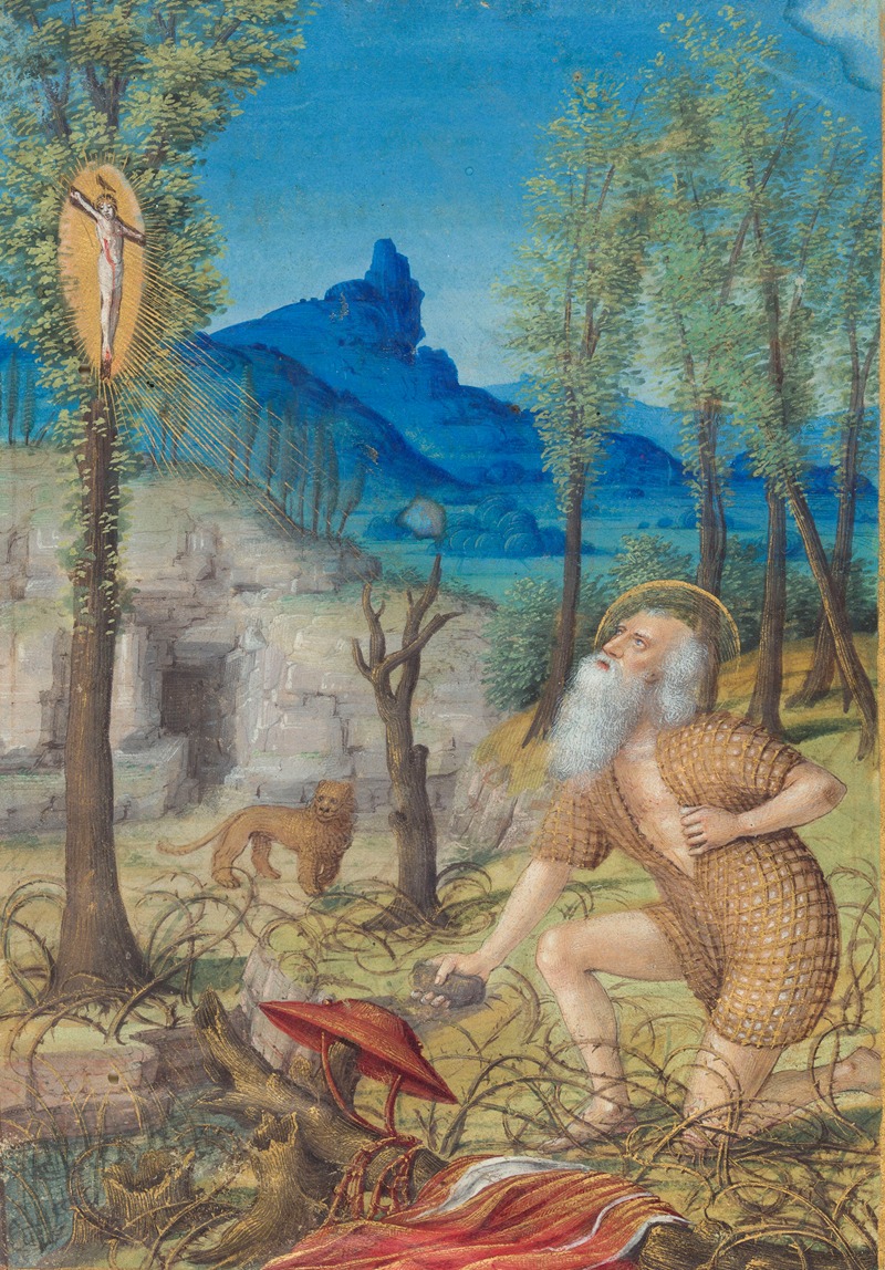 St. Jerome in Penance in a Hermitage — Jean Bourdichon