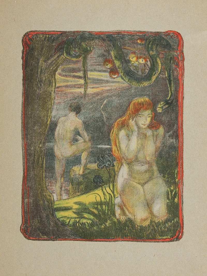 Adam and Eve by Людвиг фон Хофман, 1897 — digital art print download