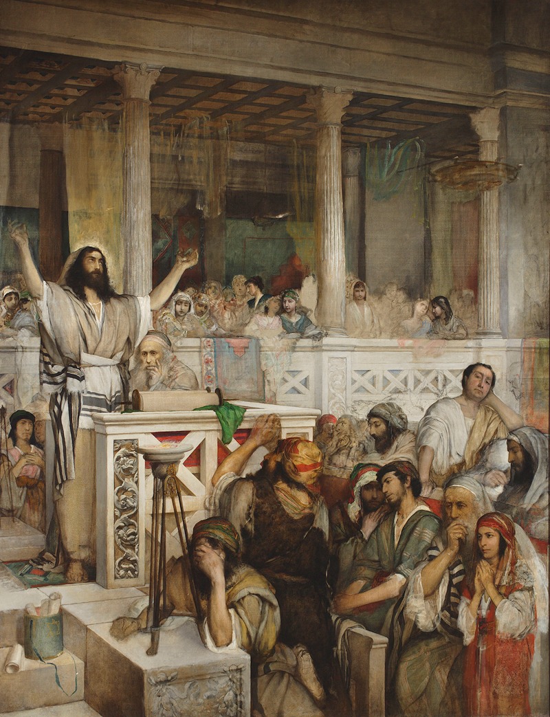 Christ Preaching at Capernaum by Мавриций Готлиб, 1878 - 1879 — digital art print download