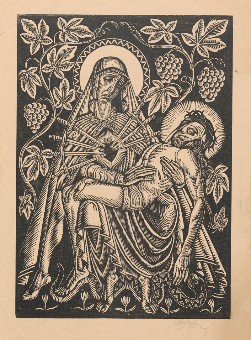 Pieta w winogradzie by Владислав Скоциляс, 1928 — digital art print download