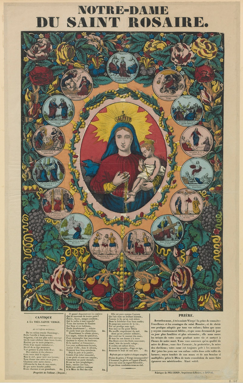 Notre-Dame du Saint Rosaire by Имп. Пеллерен и Ко, 1841 — digital art print download