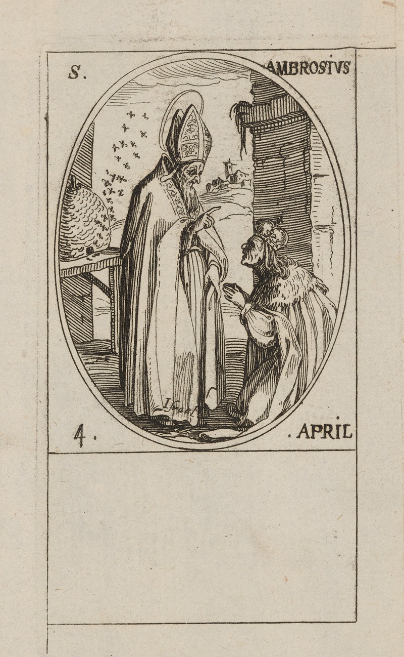St. Ambrose. 4 April by Жак Калло, 1592-1635 — digital art print download