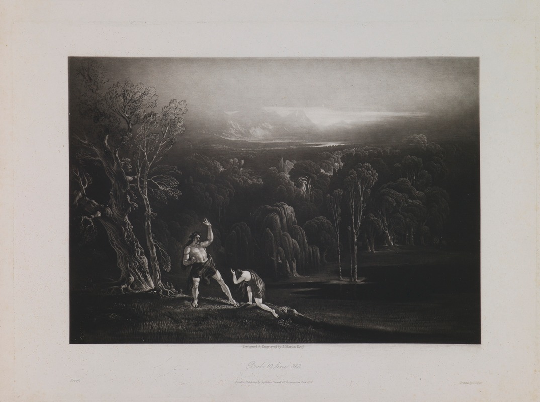 Adam Reproving Eve (Book 10, Line 863) — John Martin