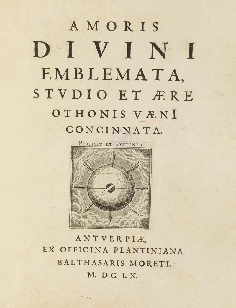 Amoris divini emblemata Pl.01 by Отто ван Вейн, 1660 — digital art print download