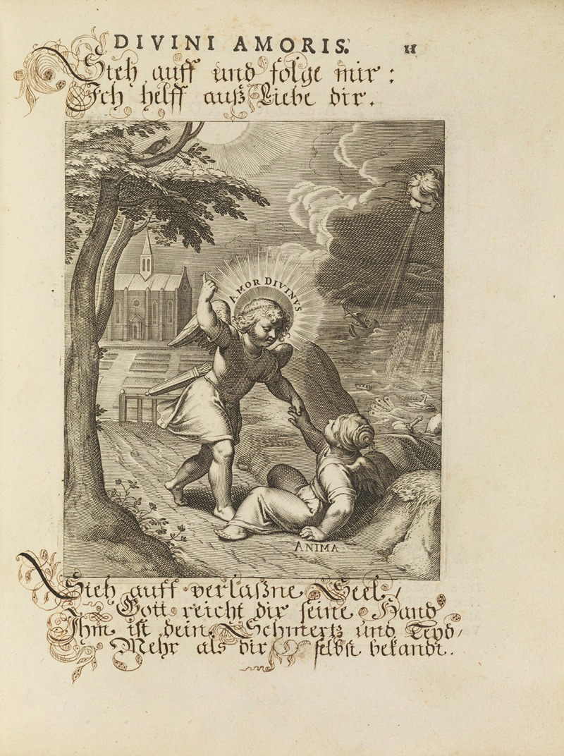 Amoris divini emblemata Pl.03 by Отто ван Вейн, 1660 — digital art print download