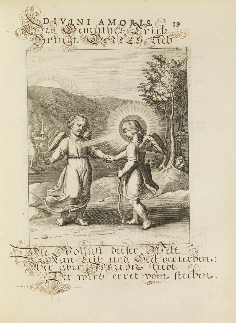Amoris divini emblemata Pl.07 by Отто ван Вейн, 1660 — digital art print download
