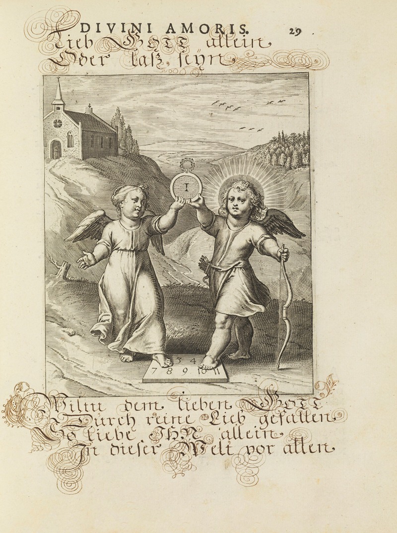 Amoris divini emblemata Pl.12 by Отто ван Вейн, 1660 — digital art print download