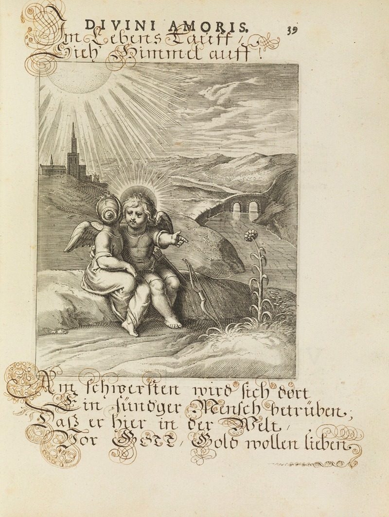 Amoris divini emblemata Pl.17 by Отто ван Вейн, 1660 — digital art print download