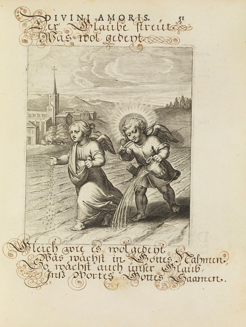 Amoris divini emblemata Pl.23 by Отто ван Вейн, 1660 — digital art print download