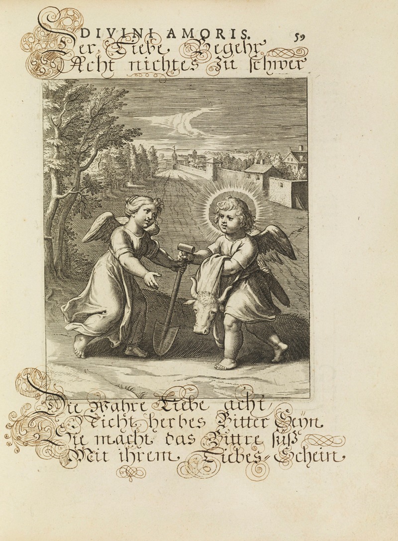 Amoris divini emblemata Pl.27 by Отто ван Вейн, 1660 — digital art print download