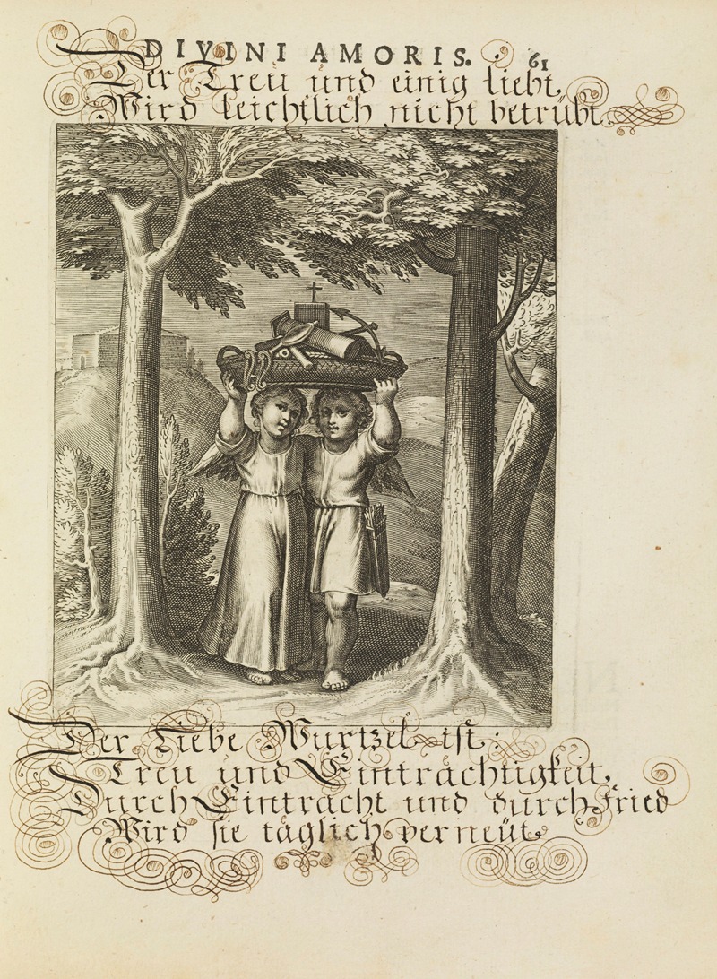 Amoris divini emblemata Pl.28 by Отто ван Вейн, 1660 — digital art print download