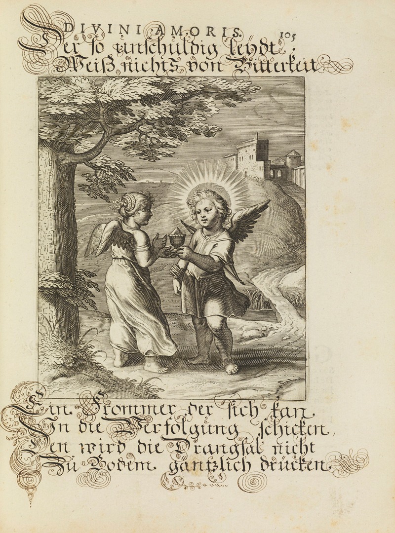 Amoris divini emblemata Pl.50 by Отто ван Вейн, 1660 — digital art print download