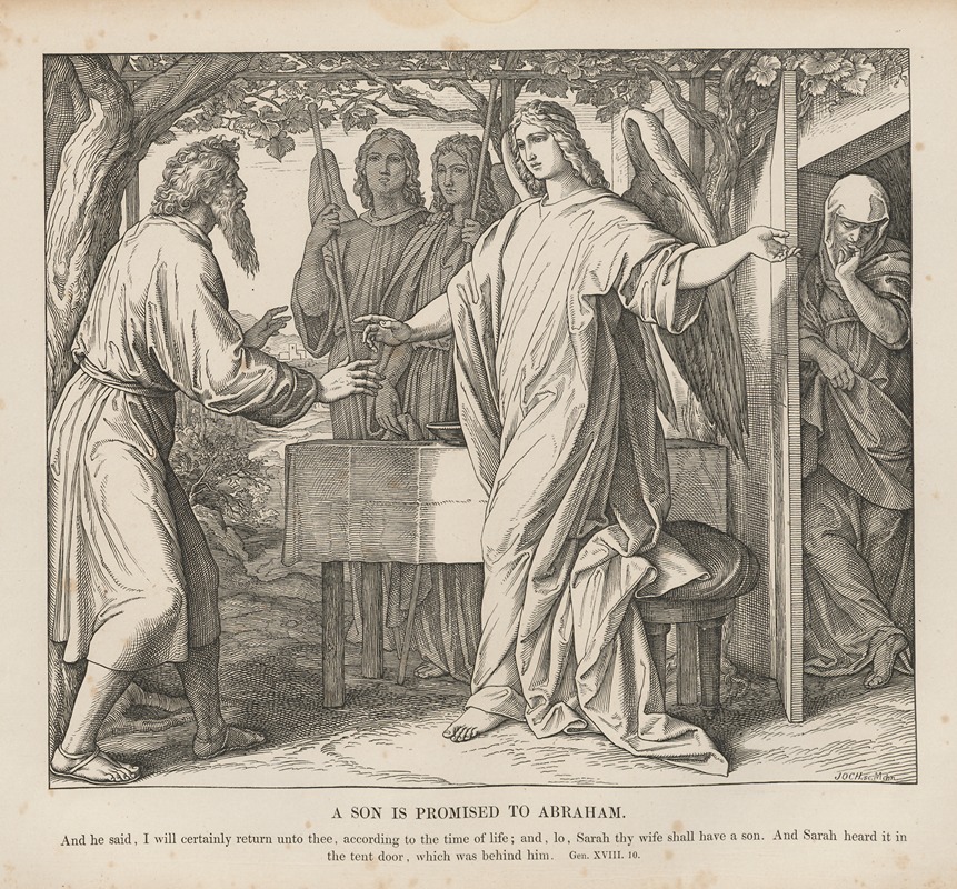 A son is promised to Abraham by Julius Schnorr von Carolsfeld, 1856 — digital art print download
