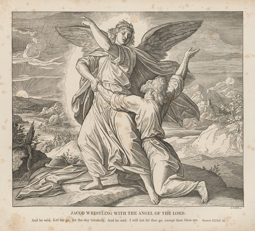 Jacob wrestling with the Angel — Julius Schnorr von Carolsfeld