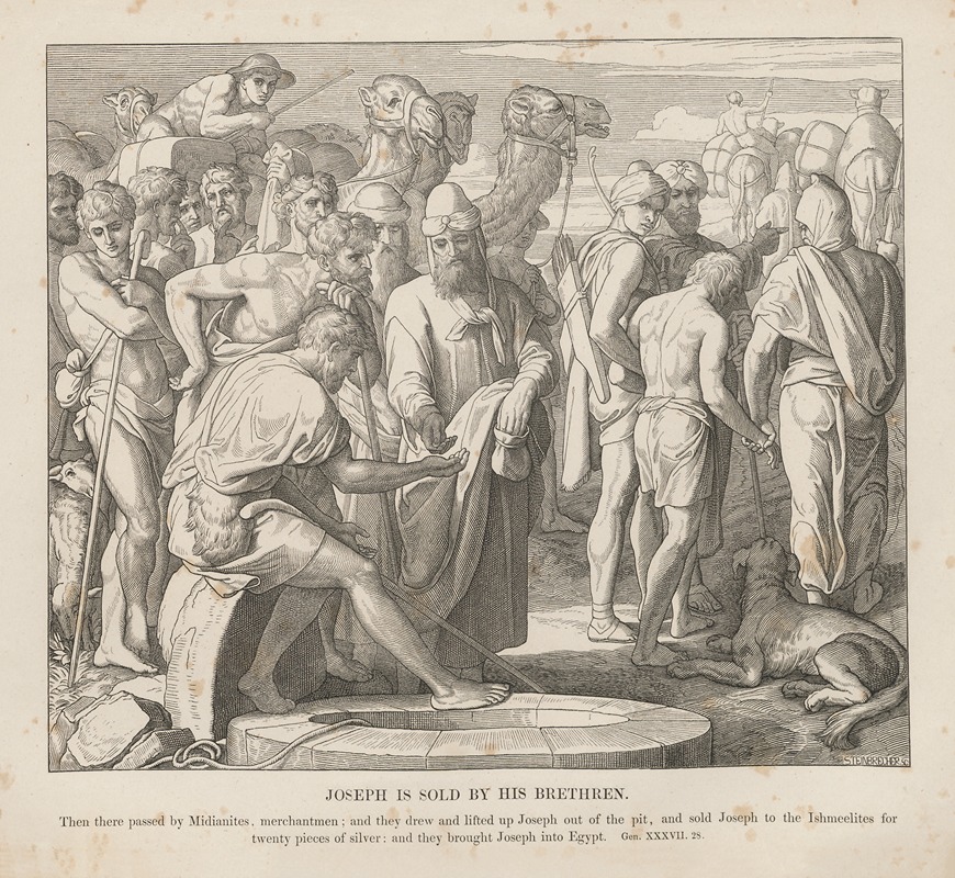 Joseph is sold by his brethren by Julius Schnorr von Carolsfeld, 1856 — digital art print download