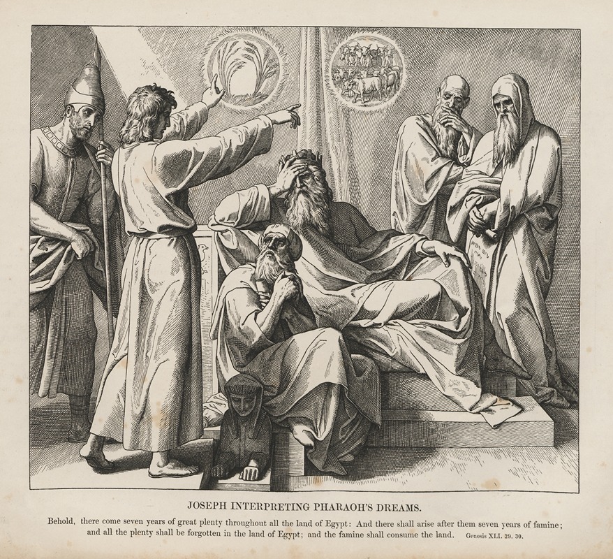 Joseph interpreting Pharaoh’s dream by Julius Schnorr von Carolsfeld, 1856 — digital art print download