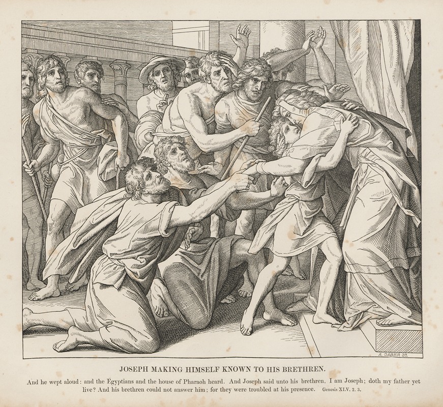 Joseph making himself known to his brethren by Julius Schnorr von Carolsfeld, 1856 — digital art print download