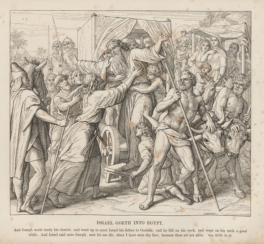 Israel goeth into Egypt by Julius Schnorr von Carolsfeld, 1856 — digital art print download