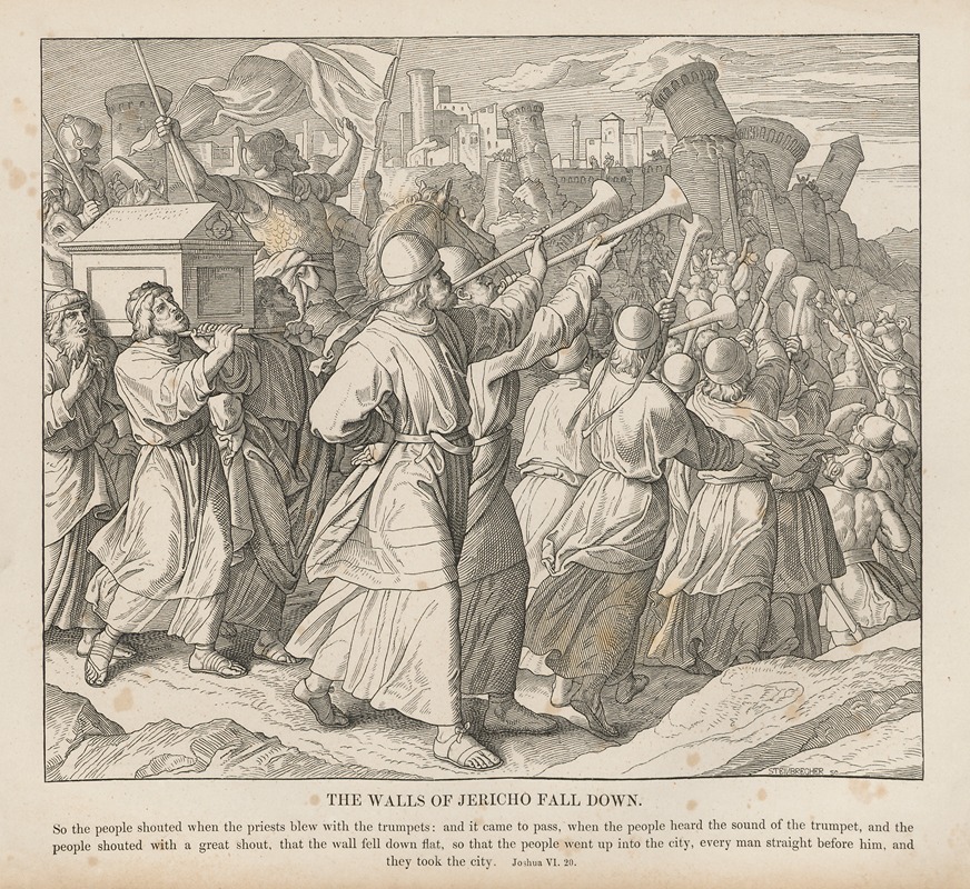 The walls of Jericho fall down — Julius Schnorr von Carolsfeld