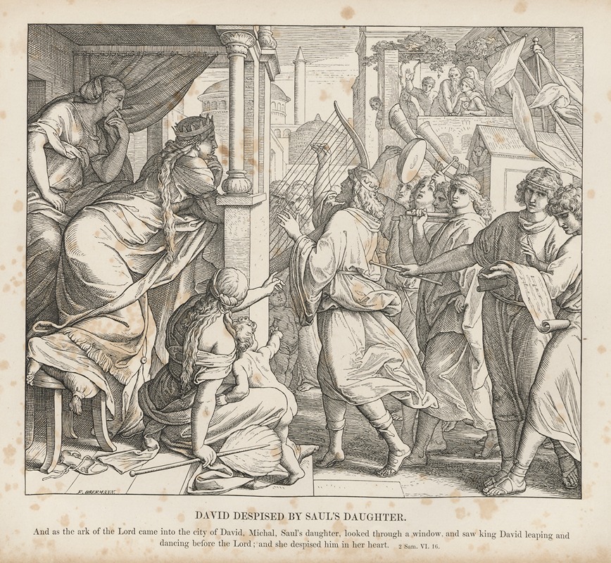 David despised by Saul’s daughter by Julius Schnorr von Carolsfeld, 1856 — digital art print download
