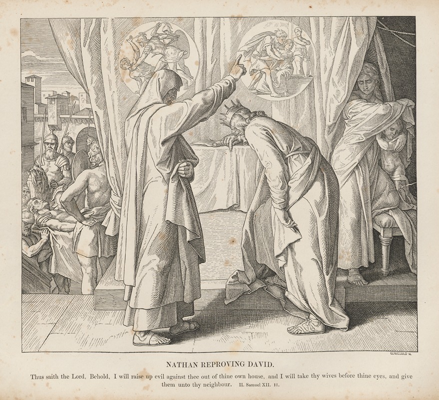 Nathan reproving David by Julius Schnorr von Carolsfeld, 1856 — digital art print download