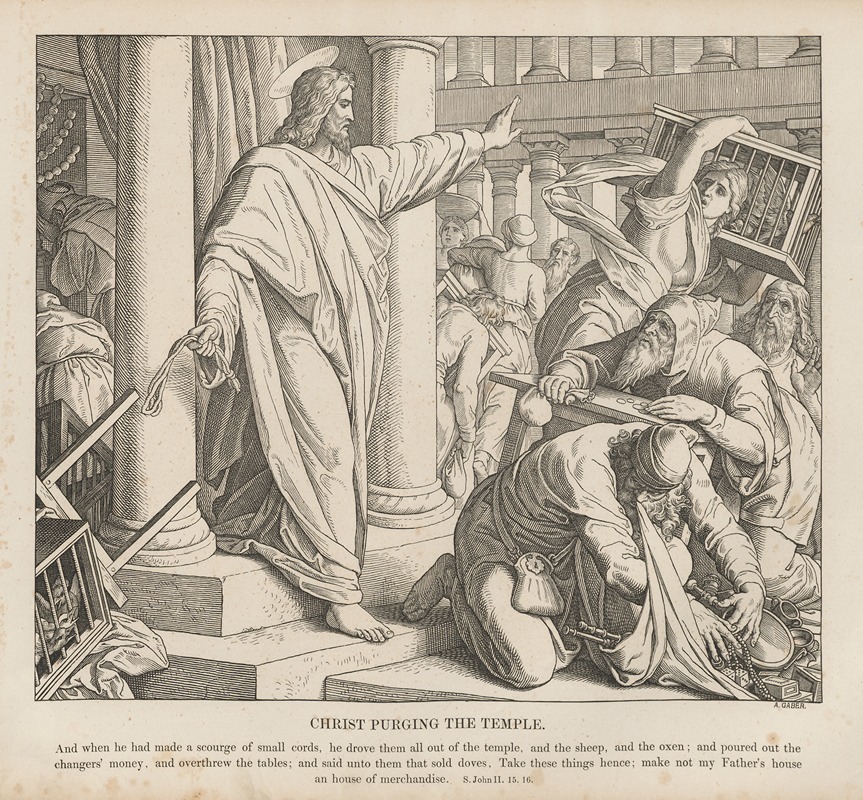 Christ purging the Temple by Julius Schnorr von Carolsfeld, 1856 — digital art print download