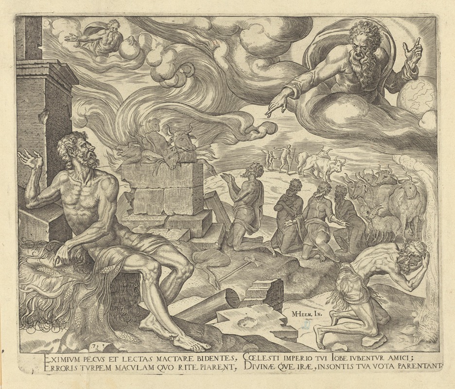 The Lord Answering Job by Маартен ван Хемскерк, 1563 — digital art print download