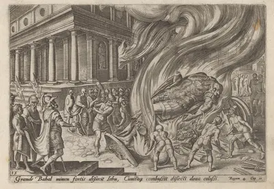 Jehu Destroying The Temple and Statue of Baal by Маартен ван Хемскерк, 1569 — digital art print download