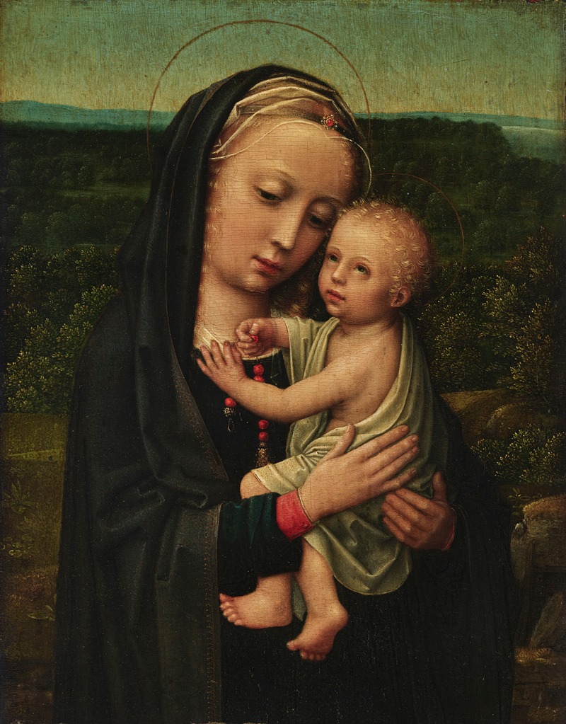 Virgin and child in a landscape — Adriaen Isenbrandt