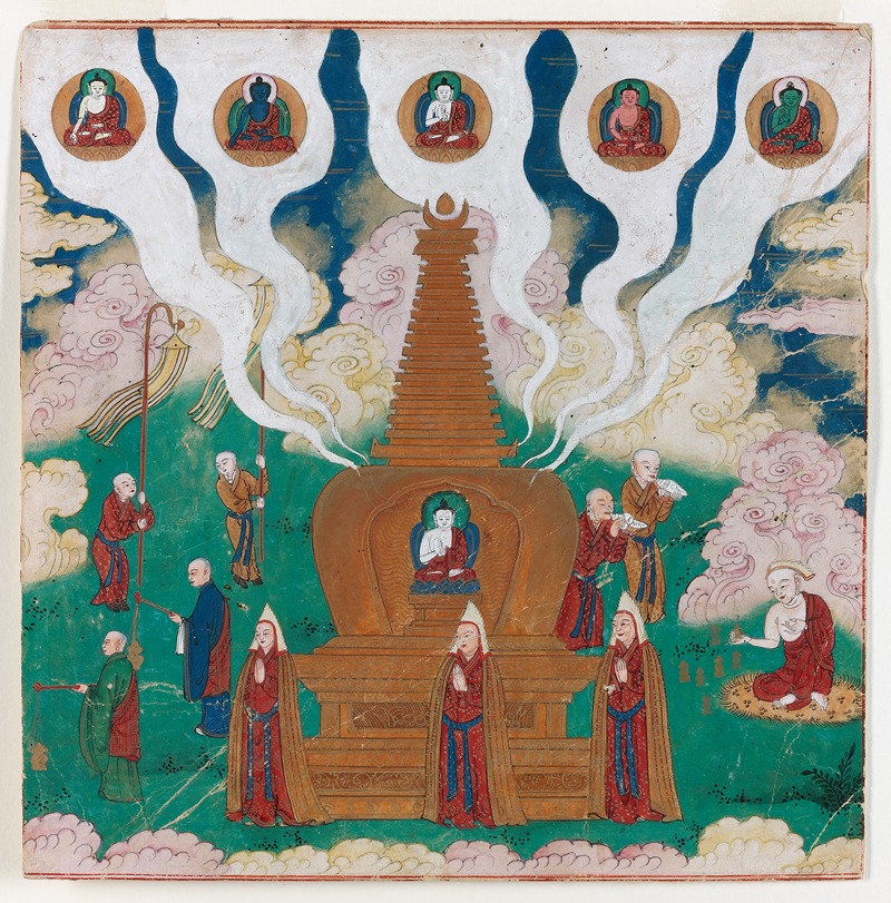Boeddha's dood en bevrijding by Аноним — digital art print download