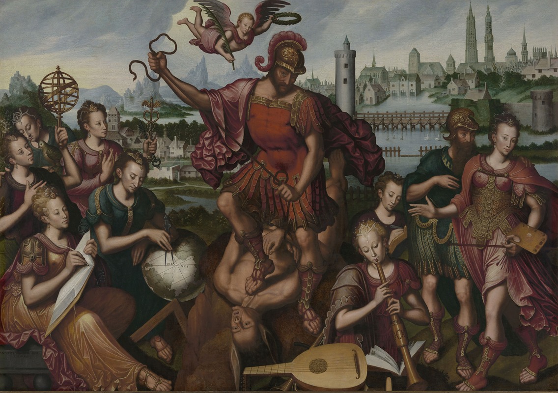 Mars surrounded by the Arts and Sciences, conquers Ignorance — Antonius Claeissens