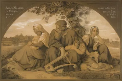 The People of Jerusalem in Exile by Эдуард Юлиус Фридрих Бендеман, c. 1832 — digital art print download