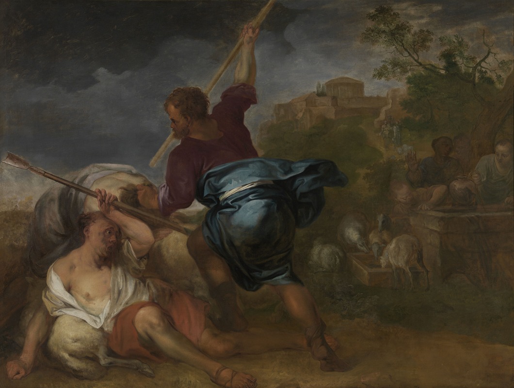 Moses protects Jethro's Daughters by Louis de Deyster, 1680 - 1690 — digital art print download