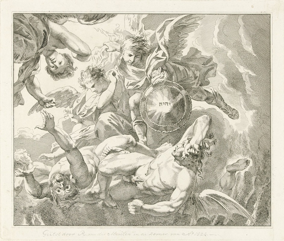 Michaël onderwerpt de duivel by Roelof van der Meulen, 1824 — digital art print download