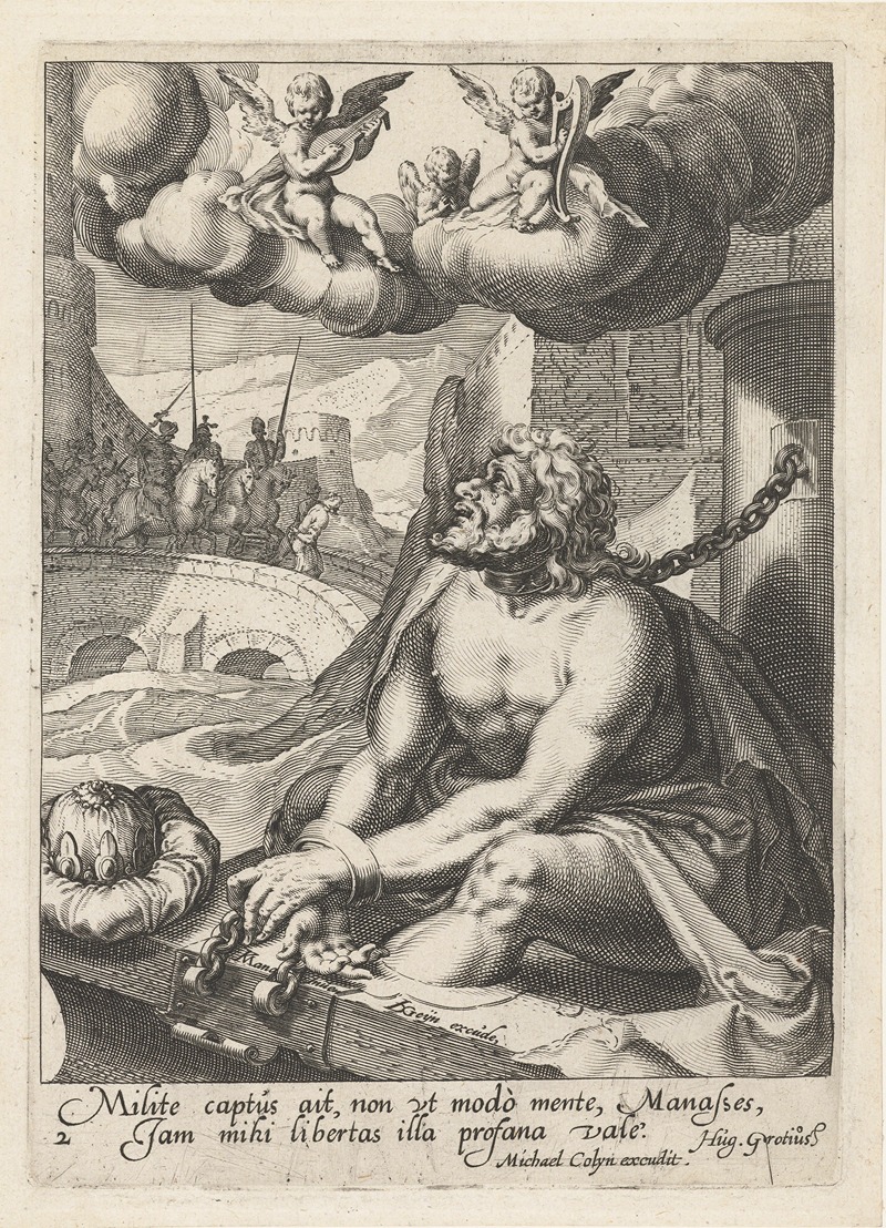 Manasseh as a repentant sinner by Якоб де Гейн II, 1595 - 1596 — digital art print download