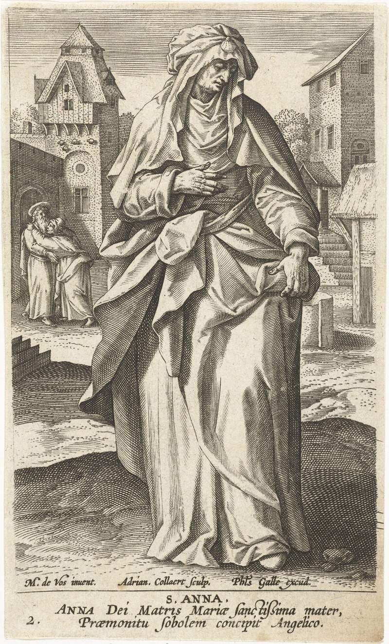 Saint Anna by Jan Collaert II, 1595 - 1599 — digital art print download