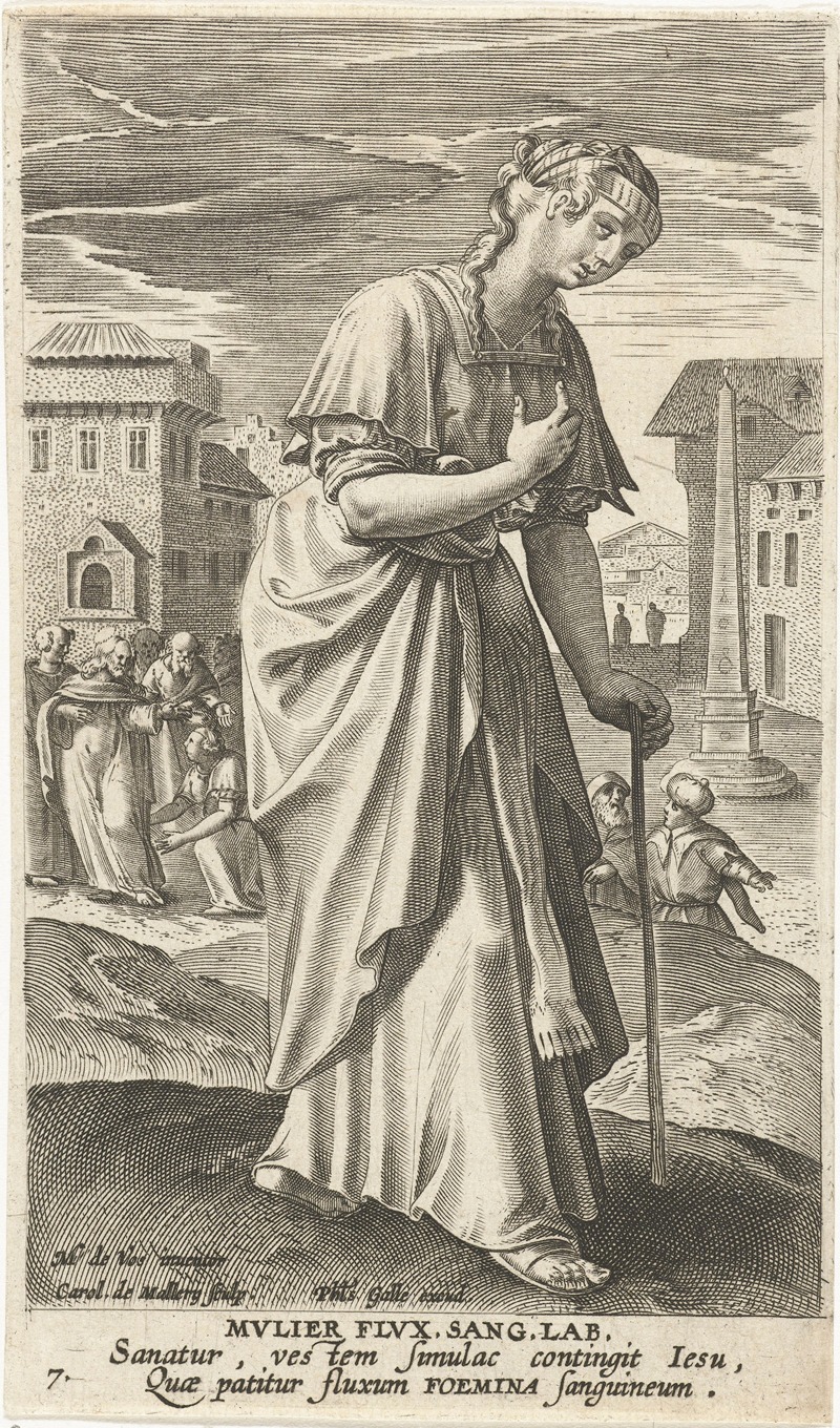 The bleeding woman by Jan Collaert II, 1595 - 1599 — digital art print download