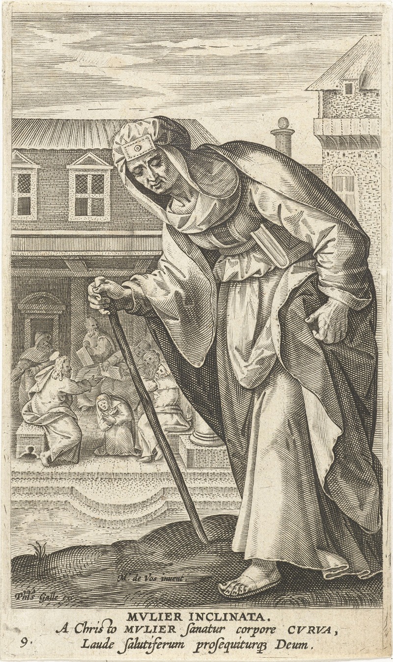 Hunchbacked woman by Jan Collaert II, 1595 - 1599 — digital art print download