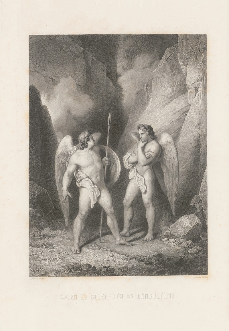 Satan et Belzébuth se consultent by Alphonse de Lamartine, 1868 — digital art print download