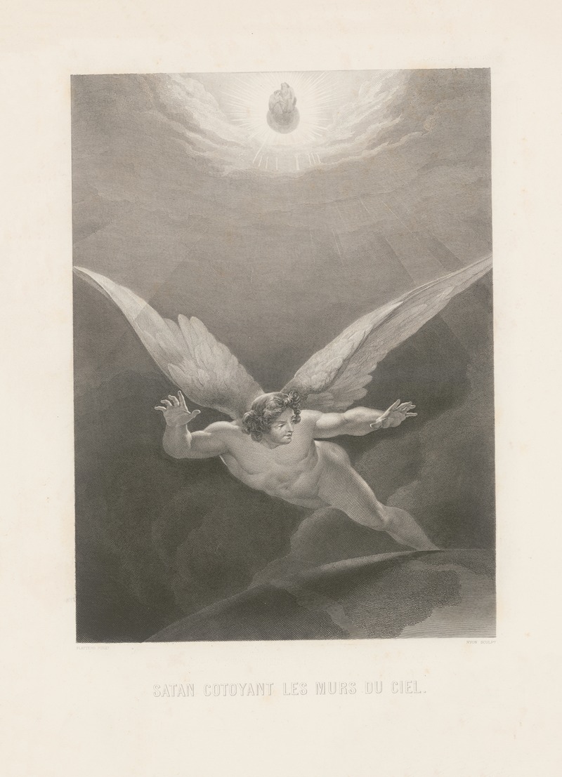 Satan cotoyant les murs du ceil by Alphonse de Lamartine, 1868 — digital art print download