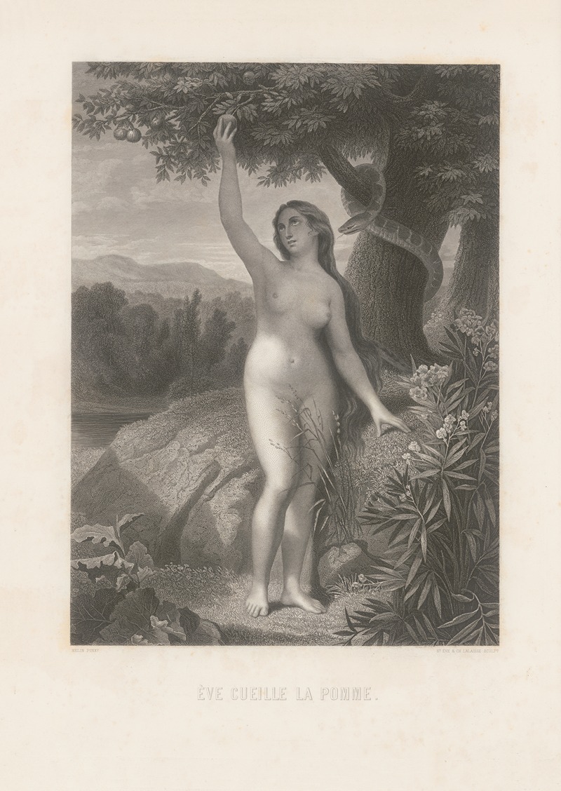 Eve cueille la pomme by Alphonse de Lamartine, 1868 — digital art print download