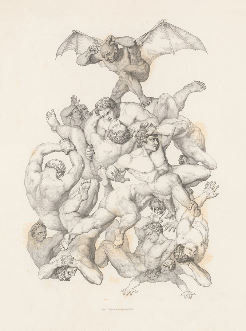 Le paradis perdu de Milton – Frontispiece by Alphonse de Lamartine, 1868 — digital art print download