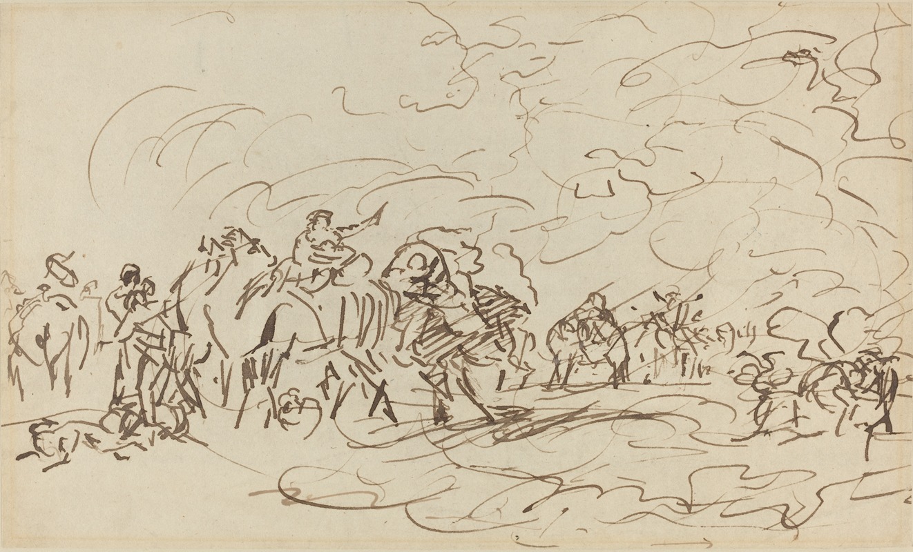 Sandstorm in the Desert Overtaking a Caravan — Johan Joseph Zoffany