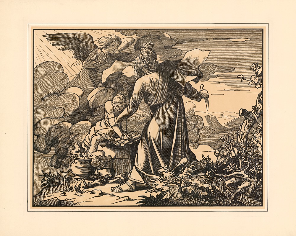 Abraham and Isaac by Aschendorff, 1906 — digital art print download